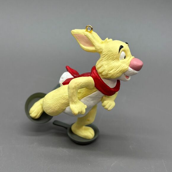 Winnie the Pooh Christmas Ornament Hallmark Keepsake Disney Rabbit Skating 1993 - Picture 1 of 8